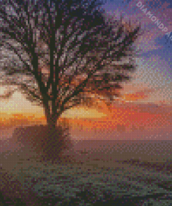 Morning Misty Sunrise Diamond Painting