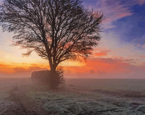 Morning Misty Sunrise Diamond Painting