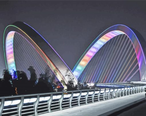 Nanning City Bridge At Night Diamond Painting