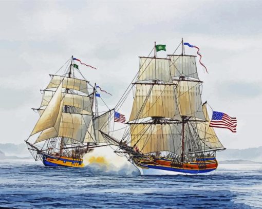 Navy American Tall Ships Diamond Painting