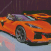 Orange Corvette Z06 Diamond Painting