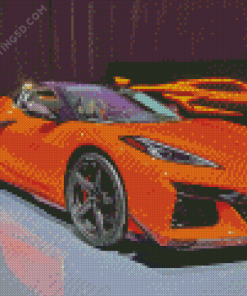 Orange Corvette Z06 Diamond Painting