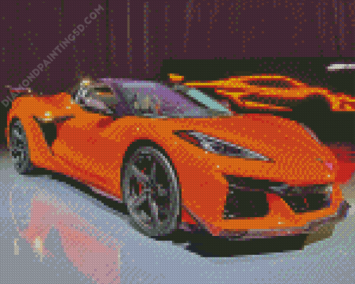 Orange Corvette Z06 Diamond Painting