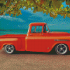 Orange Classic Chevy Truck Diamond Painting