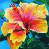 Orange Hibiscus Plant Art Diamond Painting