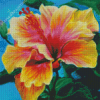 Orange Hibiscus Plant Art Diamond Painting