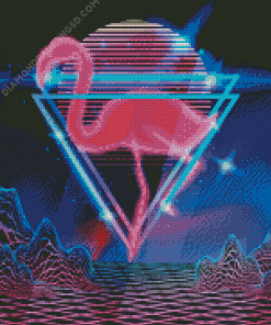 Pink Flamingo Retro Diamond Painting