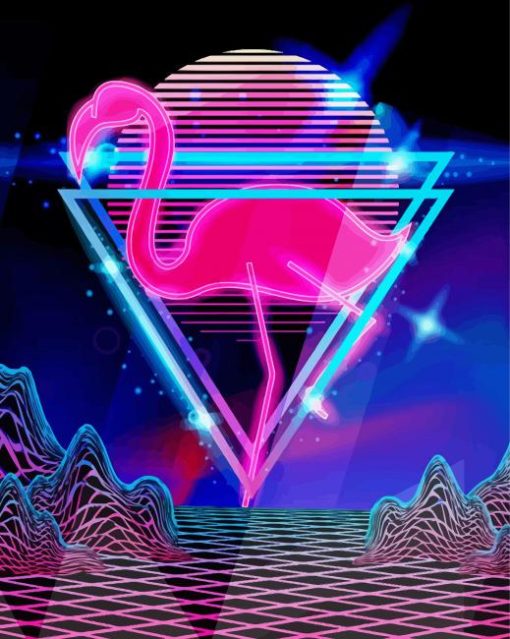 Pink Flamingo Retro Diamond Painting