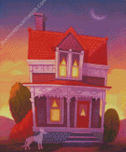 Pink House Diamond Painting