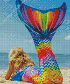 Rainbow Mermaid Tail Diamond Painting