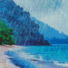 Rainy Winter Beach Diamond Painting