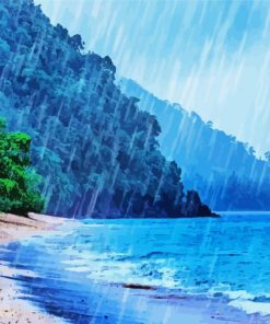 Rainy Winter Beach Diamond Painting