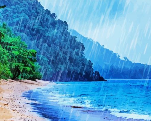 Rainy Winter Beach Diamond Painting