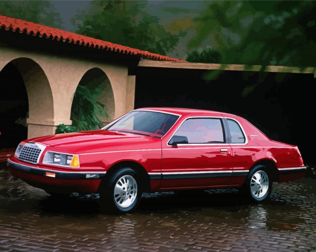 Red 1986 Ford Tbird Diamond Painting