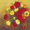 Red And Yellow Roses Basket Diamond Painting