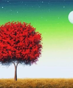 Red Tree Art Diamond Painting