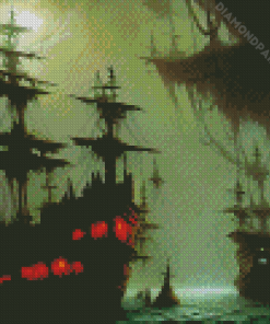 Scary Sailboat Ghost Art Diamond Painting