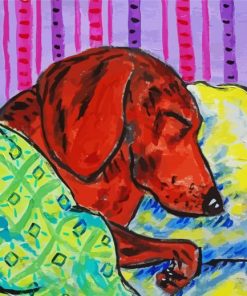 Sleeping Dachshund Diamond Painting