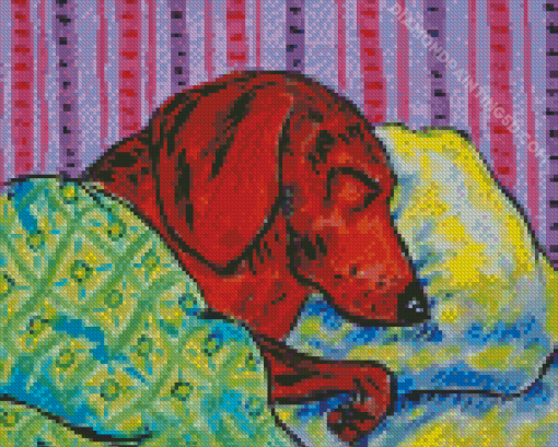 Sleeping Dachshund Diamond Painting