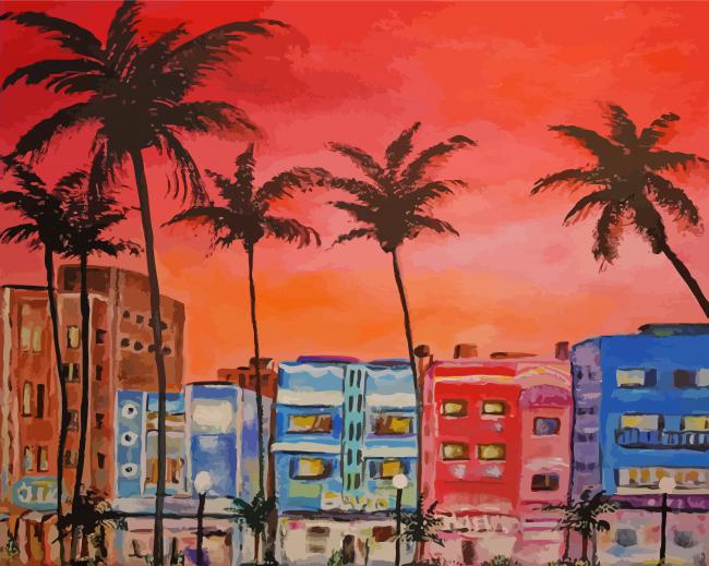 South Beach Miami Art Diamond Painting