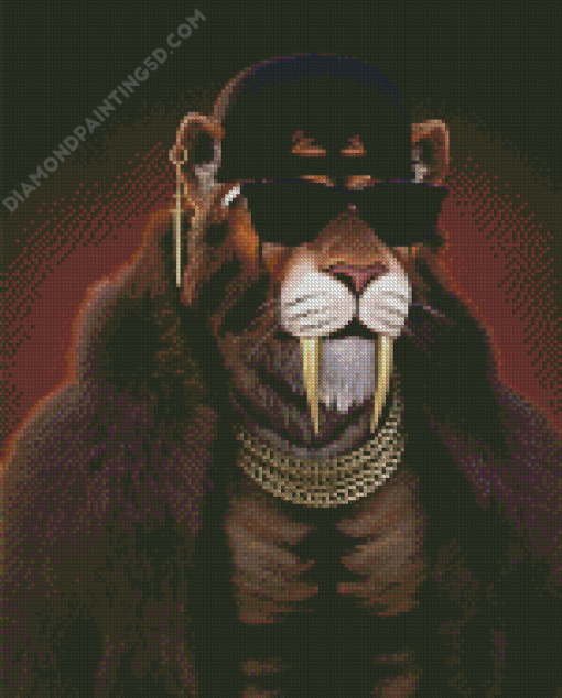 Stylish Saber Tooth Tiger Diamond Painting