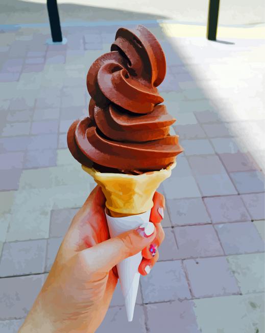 Chocolate Ice Cream Cone Diamond Painting