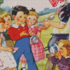 Vintage Children Eating Diamond Painting