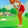 Vintage Pin Up Golf Lady Diamond Painting