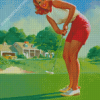 Vintage Pin Up Golf Lady Diamond Painting