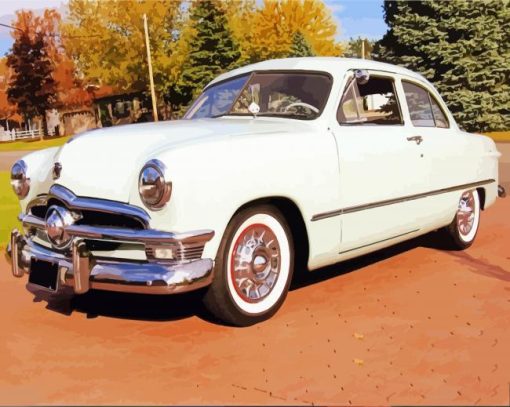 White 1950 Ford Diamond Painting