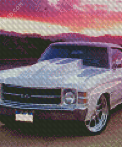 White Chevy Chevelle SS Diamond Painting