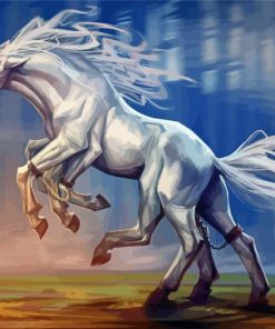 White Sleipnir Horse Art Diamond Painting