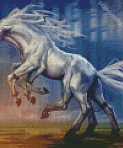 White Sleipnir Horse Art Diamond Painting