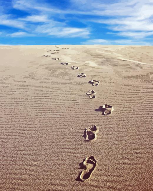 Footprints in Sand Diamond Painting