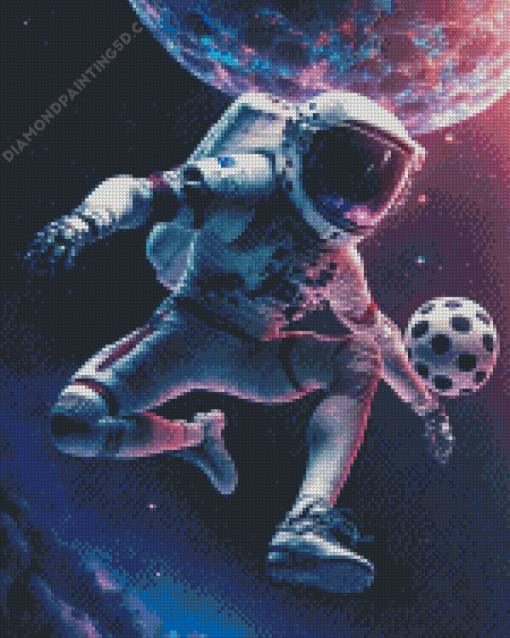 Astronaut Soccer Diamond Painting