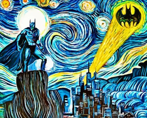 Batman Starry Night Diamond Painting