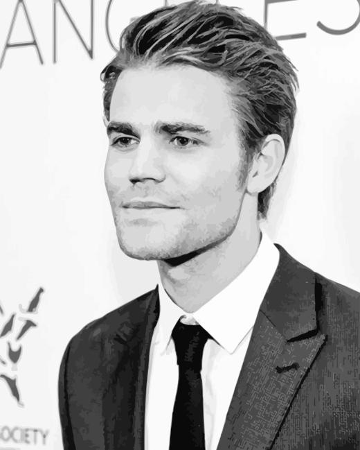 Black And White Paul Wesley Diamond Painting