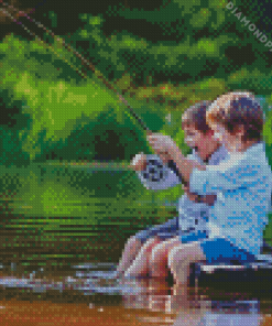 Boys Fishing Diamond Painting