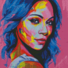 Colorful Zoe Saldana Diamond Painting