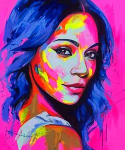 Colorful Zoe Saldana Diamond Painting