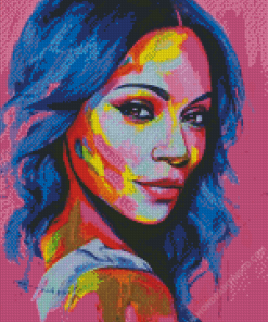 Colorful Zoe Saldana Diamond Painting