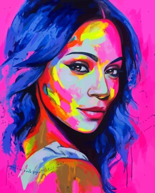 Colorful Zoe Saldana Diamond Painting