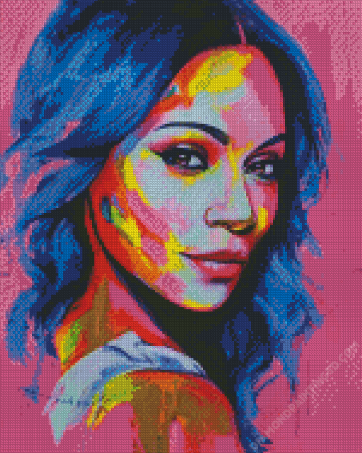 Colorful Zoe Saldana Diamond Painting