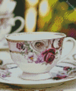 Cup and Saucer Diamond Painting