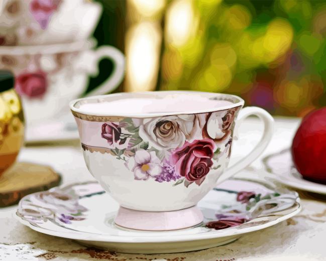 Cup and Saucer Diamond Painting