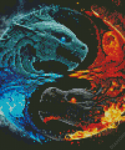 Fire Ice Dragons Diamond Painting