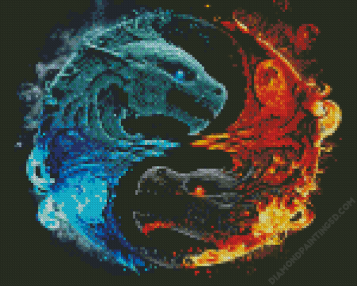 Fire Ice Dragons Diamond Painting