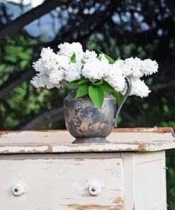 Flowers in A Silver Pitcher Diamond Painting