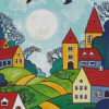 Folk Art Houses Diamond Painting