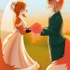 Fox Couple Wedding Diamond Painting